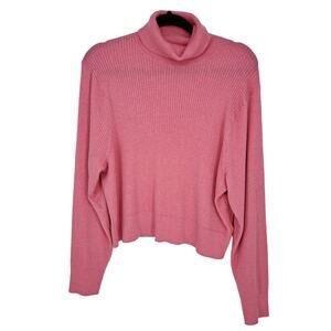 J. Crew Ribbed Turtleneck Sweater Tencel Lyocell Blend Pink Women's Size 3X